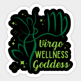 Funny Virgo Zodiac Sign - Virgo Wellness Goddess - Black Sticker